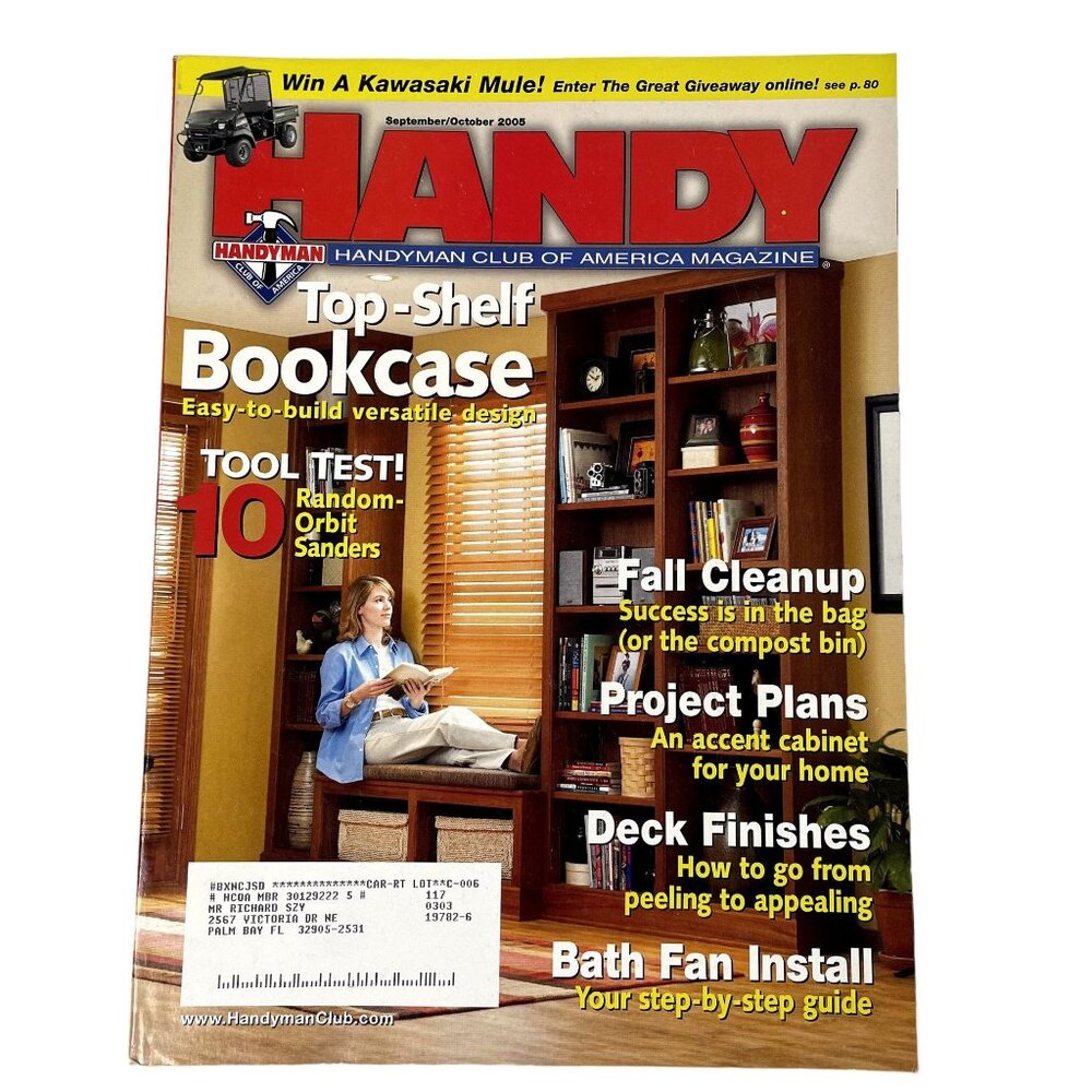 Handyman Woodworking Magazine Vol 13  Issue 75 No 5 Sep Oct 2005 u Build a Bookc